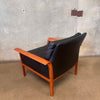 Mid Century Modern Knut Saeter Leather & Wood Lounge Chair Product Image
