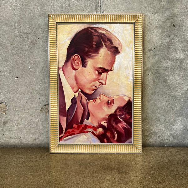 Old Hollywood Painting 1943 Errol Flynn & Merle Oberon