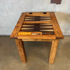 Vintage Oak & Leather Backgammon Table With Bakelite Chips - Reserved for W Product Image