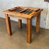 Vintage Oak & Leather Backgammon Table With Bakelite Chips - Reserved for W Product Image