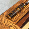 Vintage Oak & Leather Backgammon Table With Bakelite Chips - Reserved for W Product Image