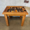 Vintage Oak & Leather Backgammon Table With Bakelite Chips - Reserved for W Product Image