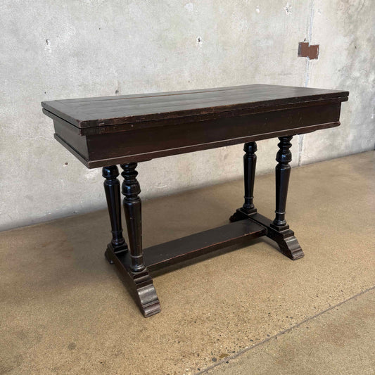 Antique Victorian Walnut Metamorphic Fold Over Table c. 1880-1900 from Cinema Props