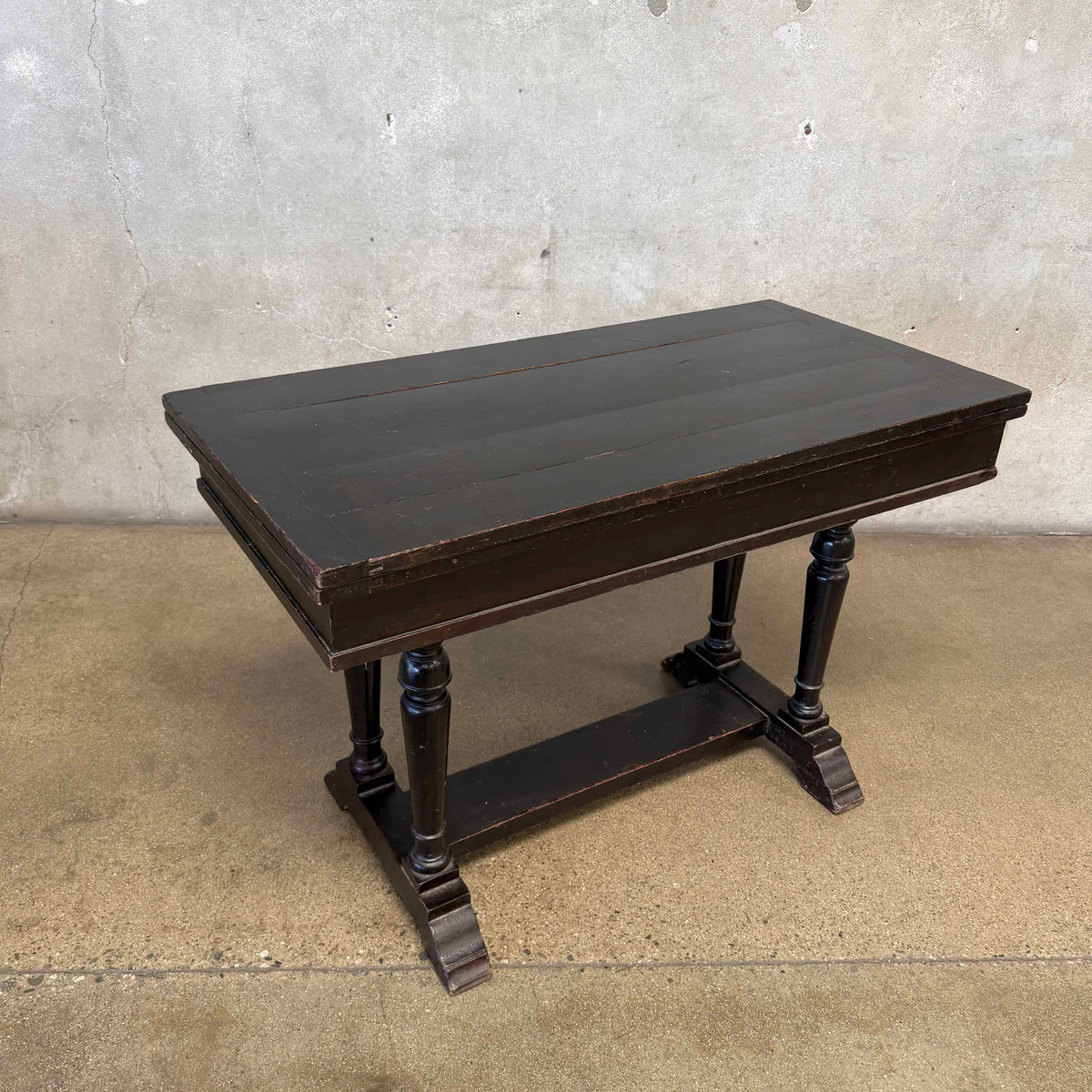 Antique Victorian Walnut Metamorphic Fold Over Table c. 1880-1900 from Cinema Props