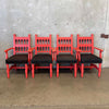 Set of Four Spanish Colonial Revival Spindle Back Arm Chairs c. 1920-30's Product Image