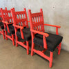 Set of Four Spanish Colonial Revival Spindle Back Arm Chairs c. 1920-30's Product Image