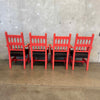 Set of Four Spanish Colonial Revival Spindle Back Arm Chairs c. 1920-30's Product Image