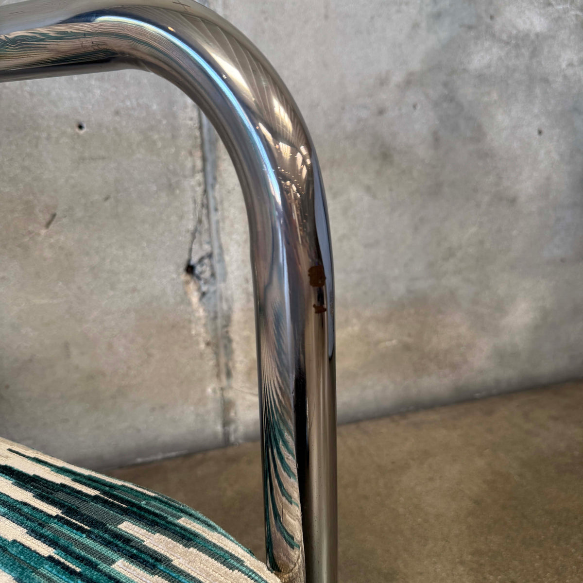 Pair of Vintage 1970's Chrome Tubular Lounge Chairs by Kinetics