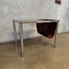 Vintage 1970s Chrome & Smoked Glass End Table With Magazine Rack Product Image