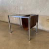 Vintage 1970s Chrome & Smoked Glass End Table With Magazine Rack Product Image