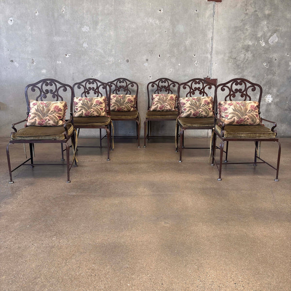 Set of Six Hand Forged Dining Chairs By Roberts Iron Works