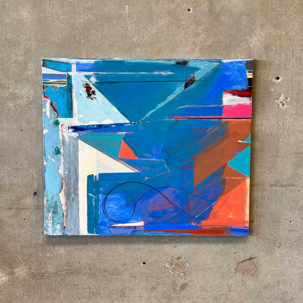 Modern Abstract Acrylic Painting on Canvas by Gerald Lubensky 1945-2024