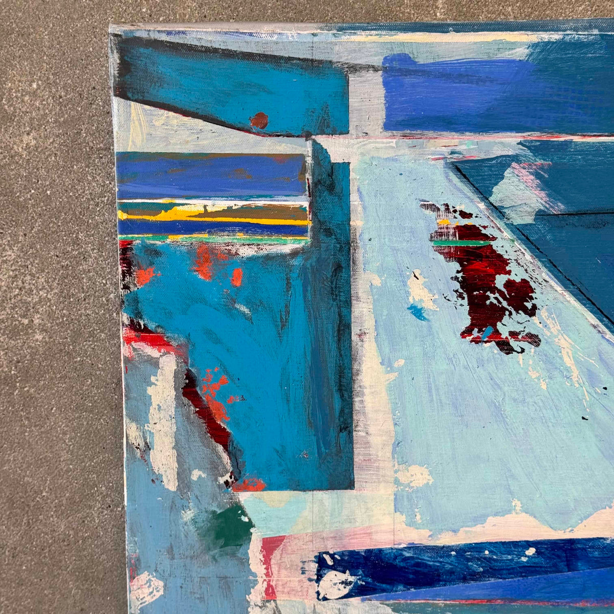 Modern Abstract Acrylic Painting on Canvas by Gerald Lubensky 1945-2024