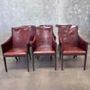 Hickory Chair Leather Hide Arm Chairs Modeled After Jean Michel Frank Set Of 6 Product Image