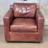 Vintage Crate And Barrel Leather Swivel Club Chair Product Image