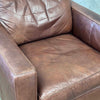 Vintage Crate And Barrel Leather Swivel Club Chair Product Image