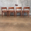 Set of 4 Mid Century Modern Dining Chairs Walnut Finish Made In Italy Product Image