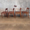 Set of 4 Mid Century Modern Dining Chairs Walnut Finish Made In Italy Product Image