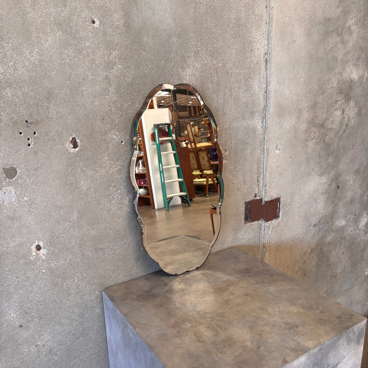 Vintage 1930s Beveled Wall Mirror