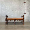 Mexican Leather & Wood Bench Product Image