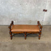 Mexican Leather & Wood Bench Product Image