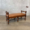 Mexican Leather & Wood Bench Product Image