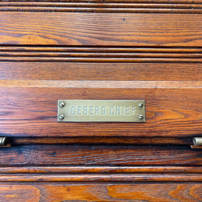 Antique "Ice Berg Chief" Oakwood Icebox