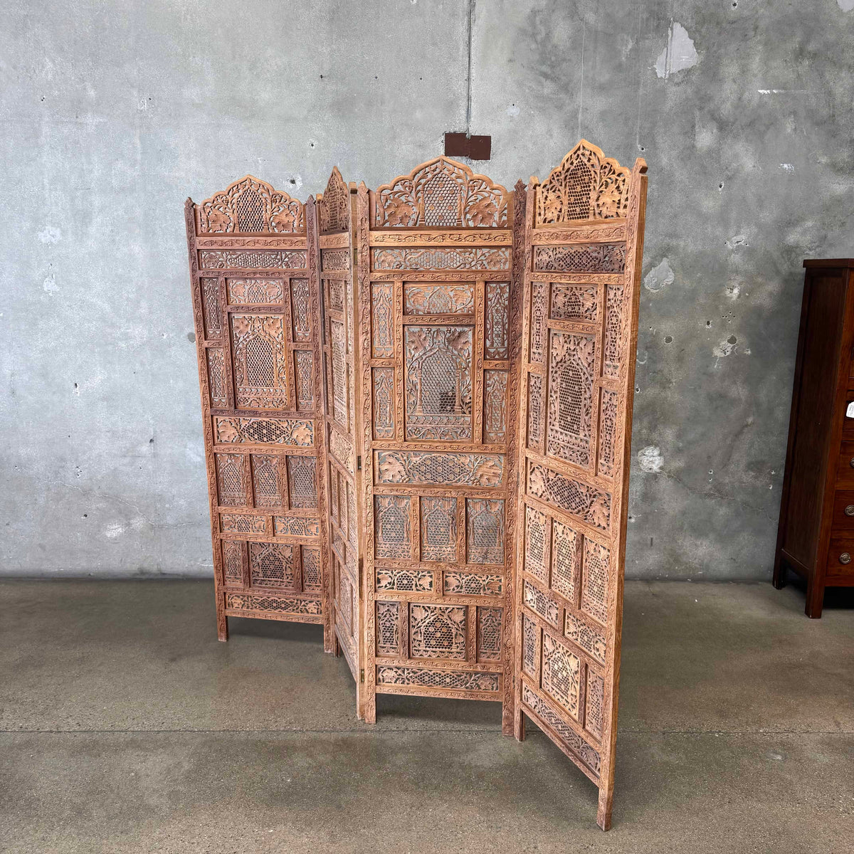 Vintage Carved Indian Screen