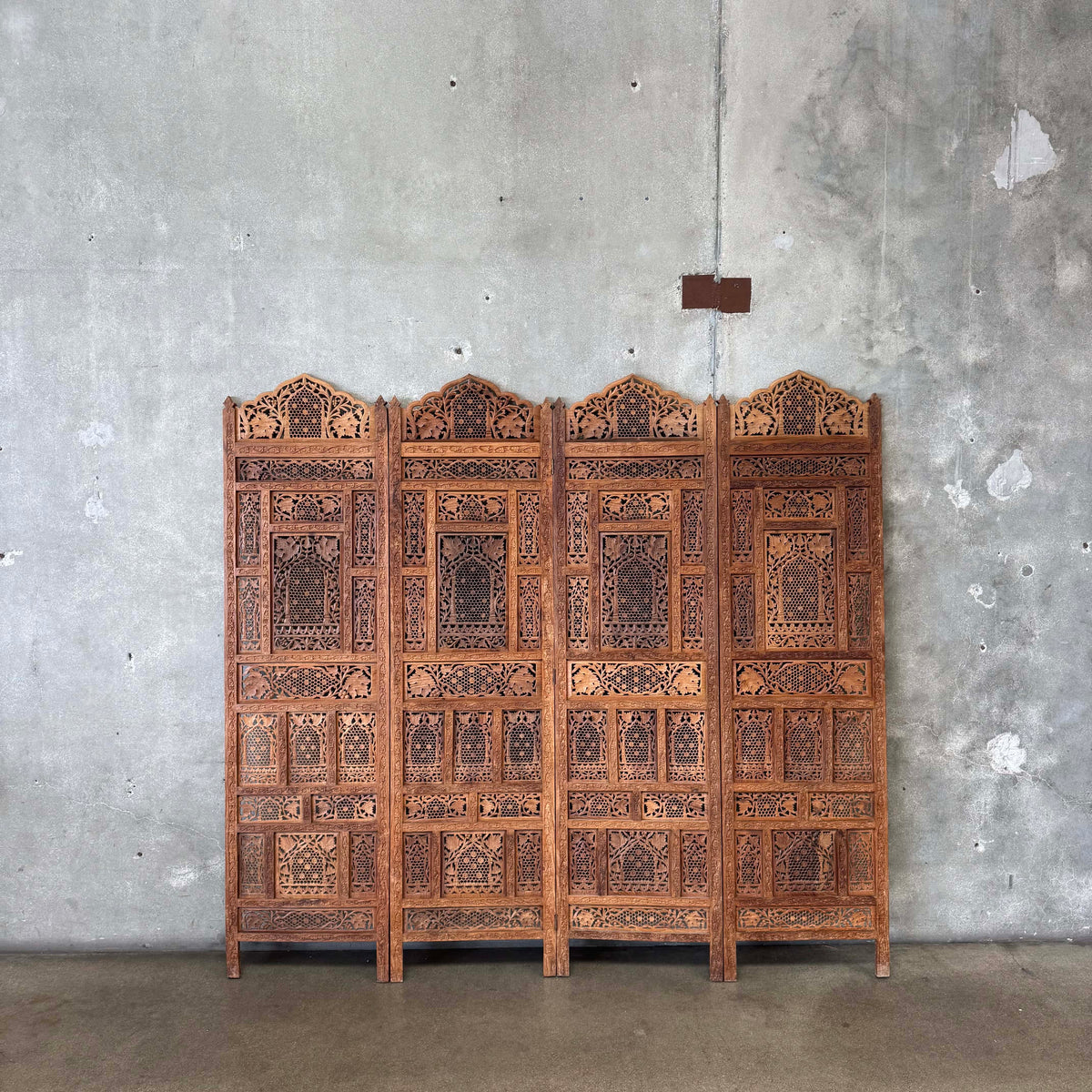 Vintage Carved Indian Screen