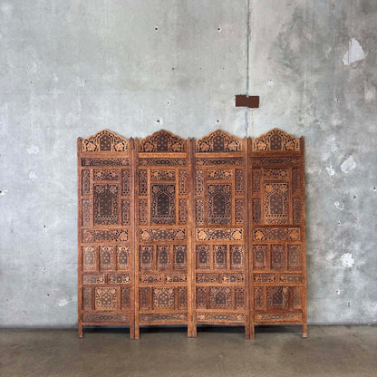 Vintage Carved Indian Screen