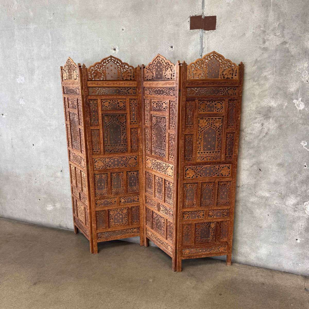 Vintage Carved Indian Screen