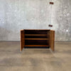 Mid Century Modern Burlwood & Brass Two Door Cabinet Product Image