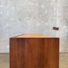 Mid Century Modern Burlwood & Brass Two Door Cabinet Product Image
