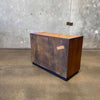 Mid Century Modern Burlwood & Brass Two Door Cabinet Product Image