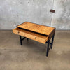 Mid Century Modern Burlwood & Brass Desk/ Vanity Product Image