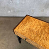 Mid Century Modern Burlwood & Brass Desk/ Vanity Product Image