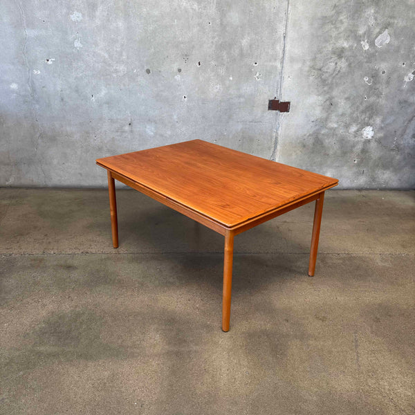 Danish Modern Teak Hidden Leaf Dining Table