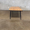 Mid Century Faux Wood Top Coffee Table Metal Legs Product Image