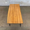 Mid Century Faux Wood Top Coffee Table Metal Legs Product Image