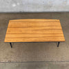 Mid Century Faux Wood Top Coffee Table Metal Legs Product Image