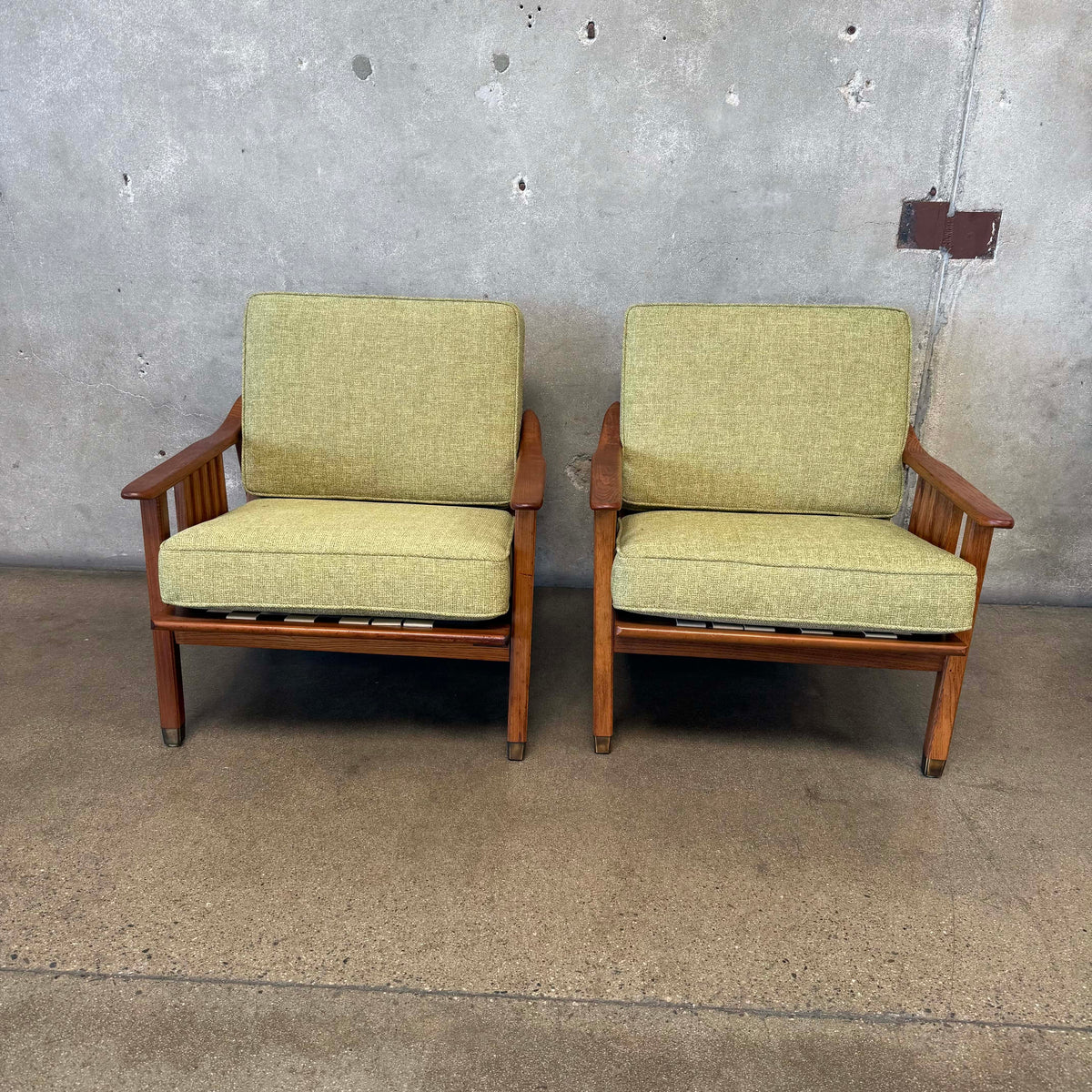 Pair of 1960's Mid Century Modern Lounge Chairs By Stanley Furniture
