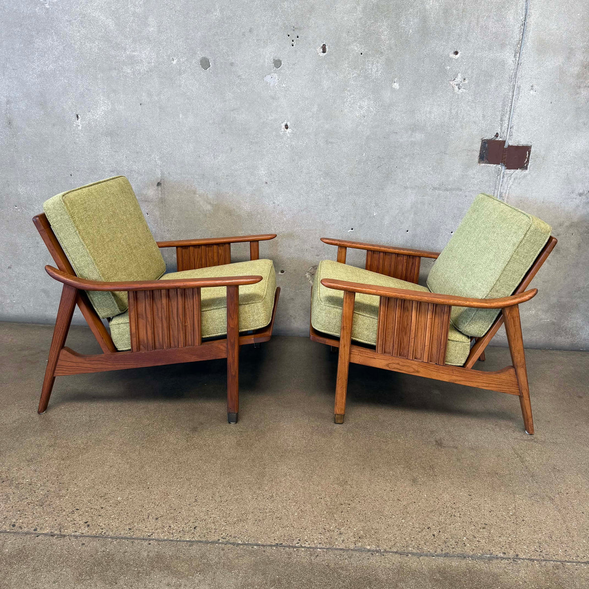 Pair of 1960's Mid Century Modern Lounge Chairs By Stanley Furniture