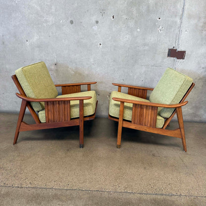 Pair of 1960's Mid Century Modern Lounge Chairs By Stanley Furniture