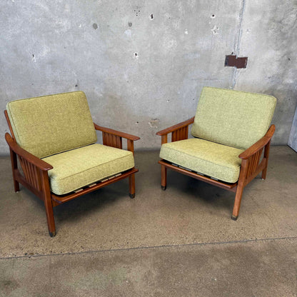 Pair of 1960's Mid Century Modern Lounge Chairs By Stanley Furniture