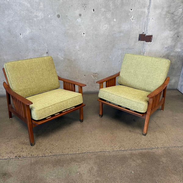 Pair of 1960's Mid Century Modern Lounge Chairs By Stanley Furniture