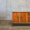 Mid Century Modern Walnut + Brass Nine Drawer Dresser Product Image