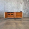 Mid Century Modern Walnut + Brass Nine Drawer Dresser Product Image