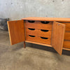 Mid Century Modern Walnut + Brass Nine Drawer Dresser Product Image