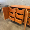 Mid Century Modern Walnut + Brass Nine Drawer Dresser Product Image