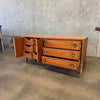 Mid Century Modern Walnut + Brass Nine Drawer Dresser Product Image